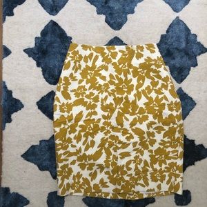 Ann Taylor Loft Gold Floral Skirt